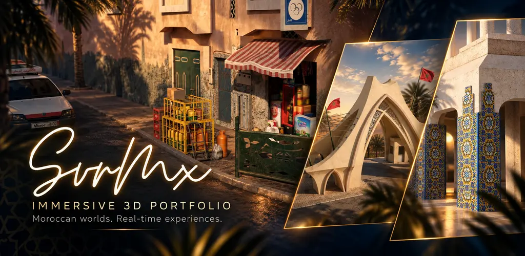 SvrMx 3D Portfolio featuring Moroccan architecture, environments and props